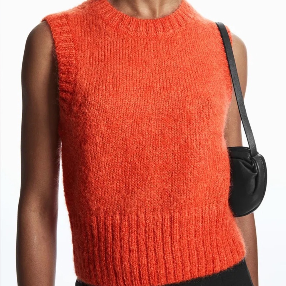 COS Bright Orange Knit Sweater Vest